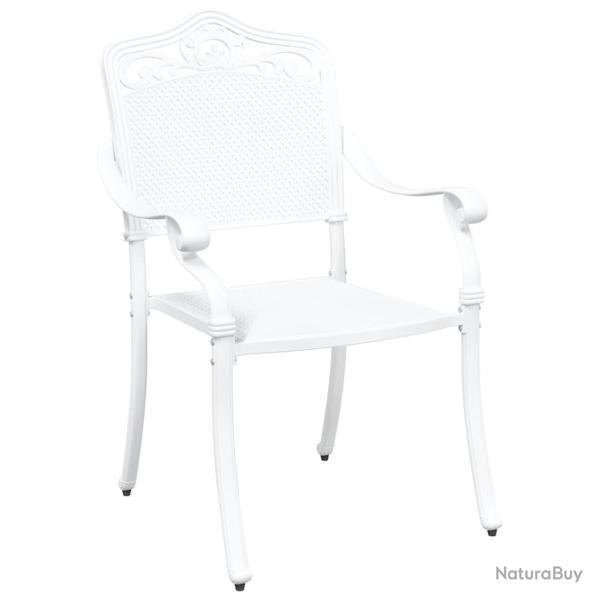 Chaises de jardin 2 pcs en alu moul blanc