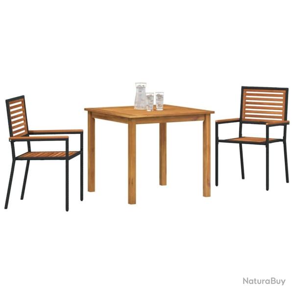 Ensemble de salle � manger de jardin 3 pcs Noir 85 x 85 x 74 cm
