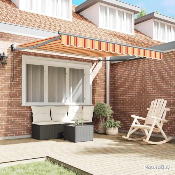 Auvent r�tractable manuel orange et rouge 350x250 cm