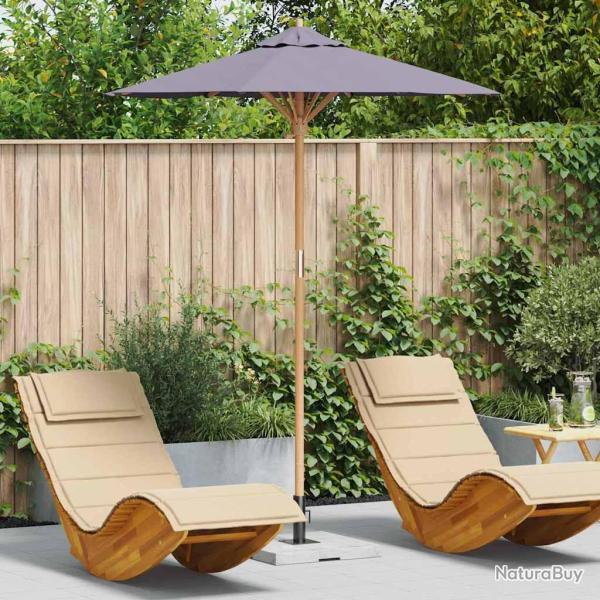 Parasol de jardin gris fonc , 180 x 230 cm en bambou