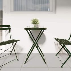 Table bistrot Vert fonc&eacute; &Oslash; 50 x 71 cm Acier rev&ecirc;tu de poudre