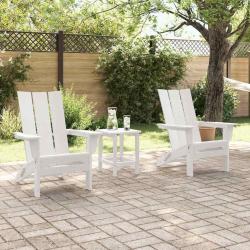 Chaises Adirondack Pliables 2 pcs Blanc 74.5x80.5x90 cm HDPE