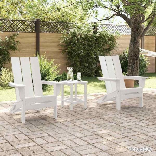 Chaises Adirondack Pliables 2 pcs Blanc 74.5x80.5x90 cm HDPE