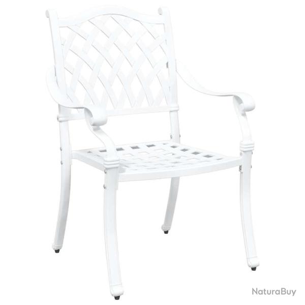 Chaise de jardin 2 pcs Blanc 56 x 55 x 92,5 cm Aluminium