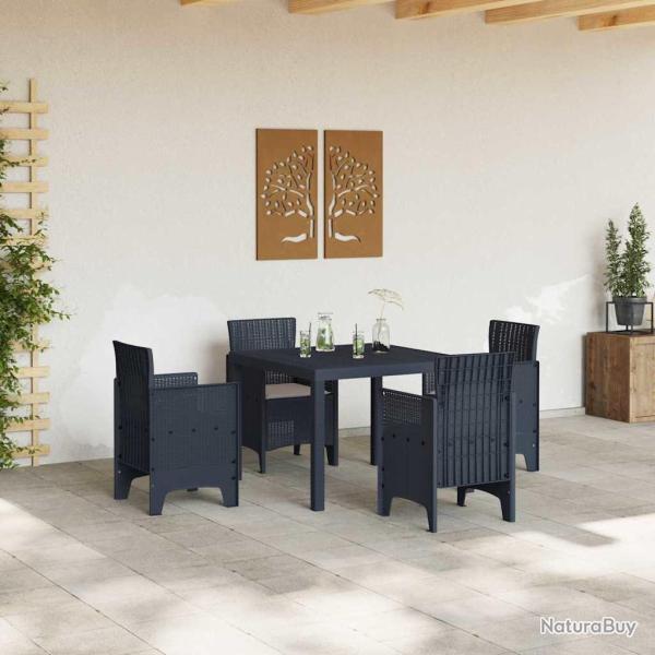 Ensemble de Salle � Manger de Jardin 5 pcs Anthracite Plastique