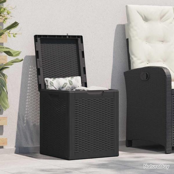 Bo�te de rangement de jardin 90 L Noir PP Rotin