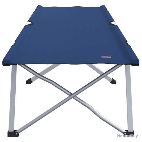 Lit de camping pliable avec sac de transport bleu en tissu Oxford 600D