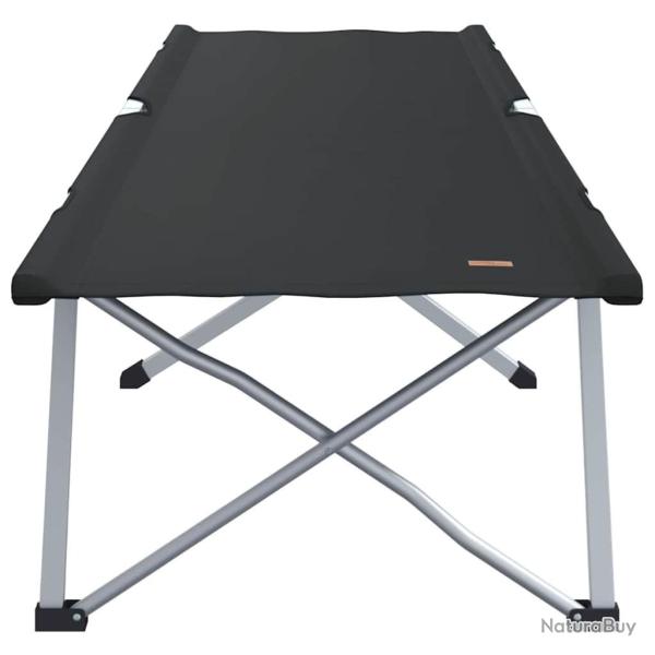 Lit de camping pliant avec sac de transport, noir, en toile Oxford 600D