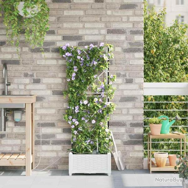 Jardini�res de jardin 1 pc Blanc 40 x 40 x 126 cm Plastique