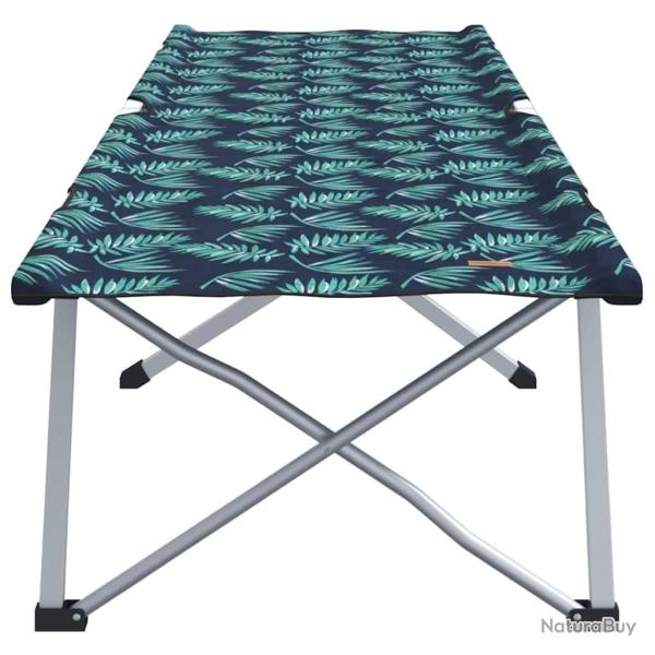 Lit de camping pliable avec sac de transport et motif de feuilles en tissu Oxford 600D