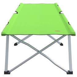Lit de camping pliant avec sac de transport, en tissu Oxford 600D, vert fonc&eacute;.