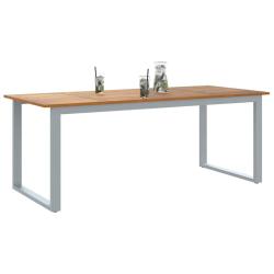 Table de Jardin Gris 200 x 90 x 75 cm Bois d'Acacia Massif