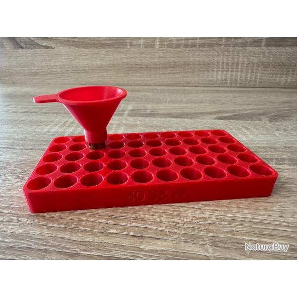 Entonnoir  poudre pour rechargement calibre 40 S&W (Smith & Wesson) + plateau de rechargement 40S&W