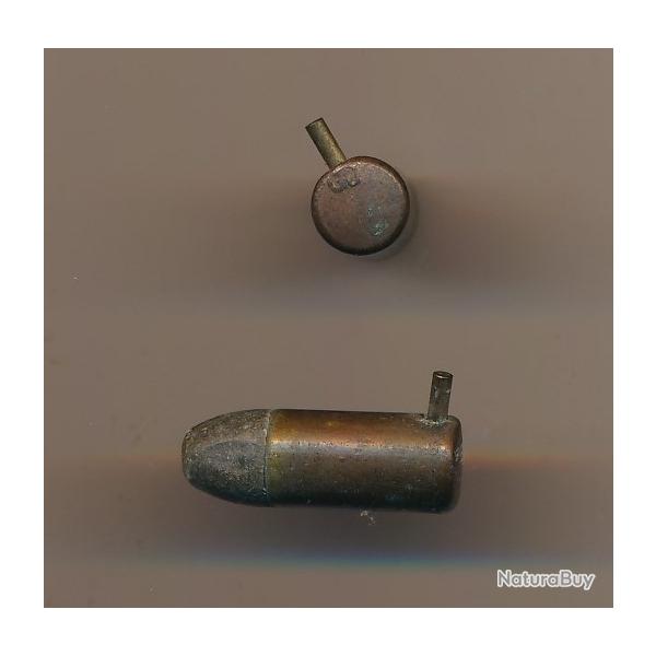 (10864) UNE RARE CAL 7 mm LEFAUCHEUX A BROCHE  A Balle par GJ  marqu�e GJ �tui cuivre