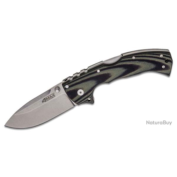 Couteau Cold Steel 4-Max Green/Black Manche G-10 Lame Acier CPM-S35VN Tri-Ad Lock Clip CS62RMA