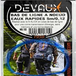 Bas de ligne DEVAUX &agrave; noeuds eaux rapides 5 m 14/100