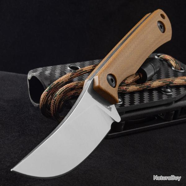 Couteau Skinner Rough Ryder Lame Acier 440 Manche G10 Brown Etui Kydex RR2709