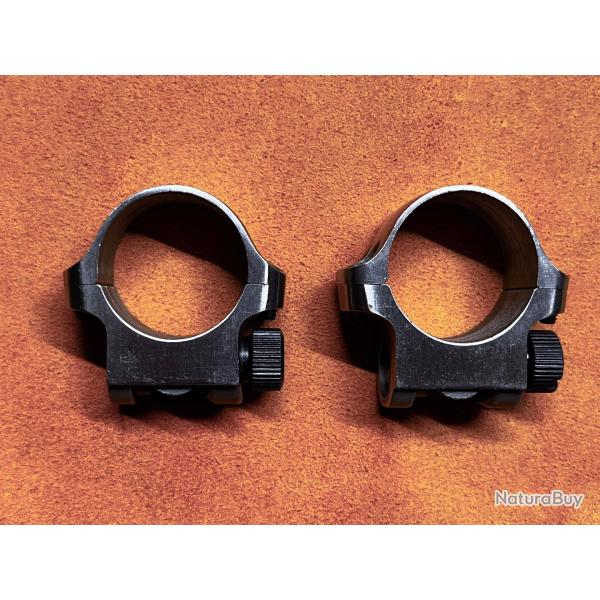 Une paire de colliers RUGER 1" 3K (montage bas, inox)