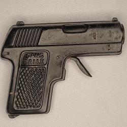 Pistolet jouet &agrave; bouchon JEP en t&ocirc;le vintage 50/60 n&deg;12