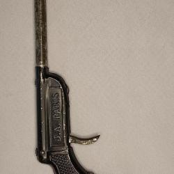 Pistolet jouet &agrave; fl&eacute;chette J.A. Paris en t&ocirc;le vintage 50/60 n&deg;14