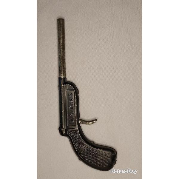 Pistolet jouet � fl�chette J.A. Paris en t�le vintage 50/60 n�14