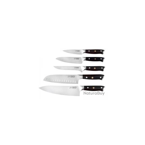 Trousse de 5 couteaux de cuisine Fukito EBENE X50