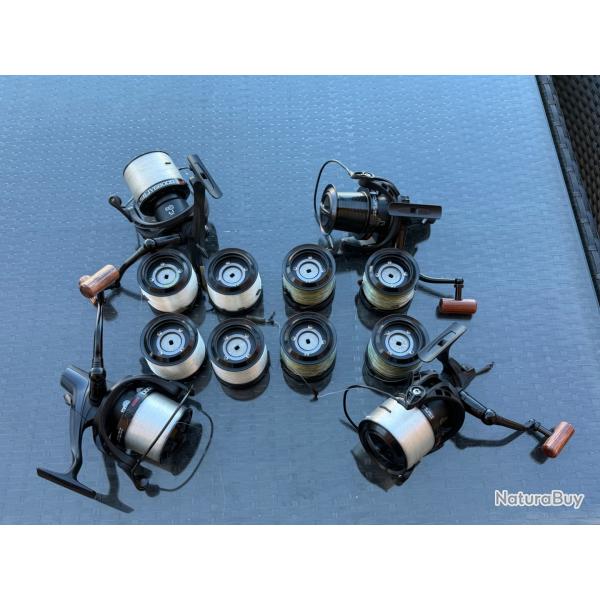 4 Moulinets carpe MUSE JYG 8000 + 8 bobines suppl�mentaires