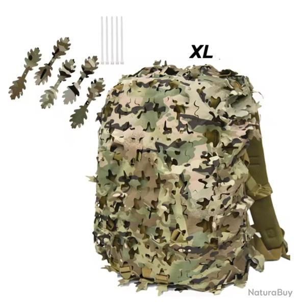 Housse de Sac  Dos 3D Camouflage Feuille - Chasse, Airsoft, Paintball, Outdoor Camo XL