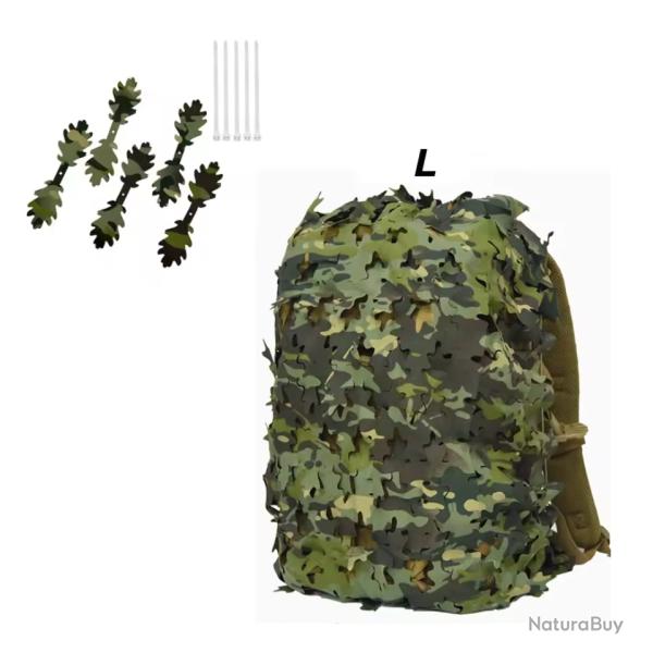 Housse de Sac  Dos 3D Camouflage Feuille - Chasse, Airsoft, Paintball, Outdoor CP L