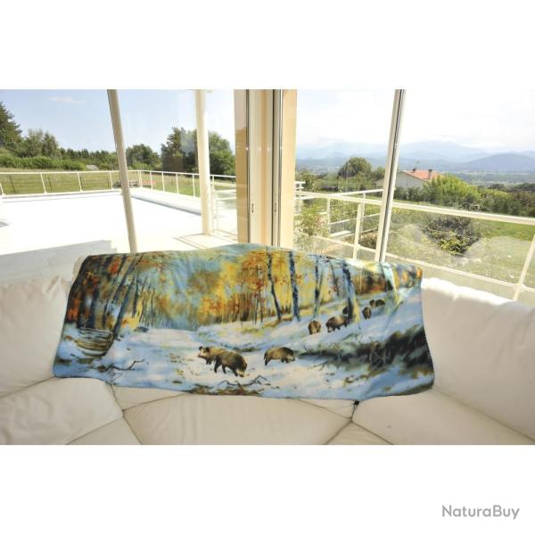 PLAID POLAIRE DECOR SANGLIER