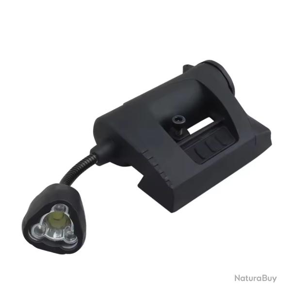 Lampe Tactique pour Casque 3 Modes LED Montage Rail ARC  Airsoft Chasse Militaire Noir