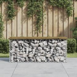 Banc de jardin design gabion 103x31,5x42cm bois de pin impr&eacute;gn&eacute;