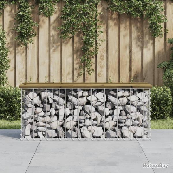 Banc de jardin design gabion 103x31,5x42cm bois de pin impr�gn�