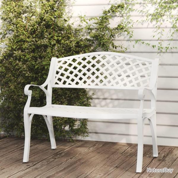 Banc de jardin 102 cm aluminium coul� blanc
