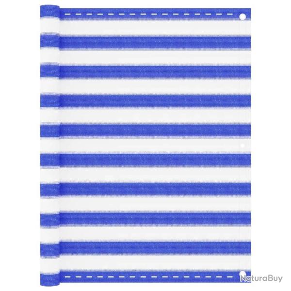 �cran de balcon Bleu et blanc 120x300 cm PEHD