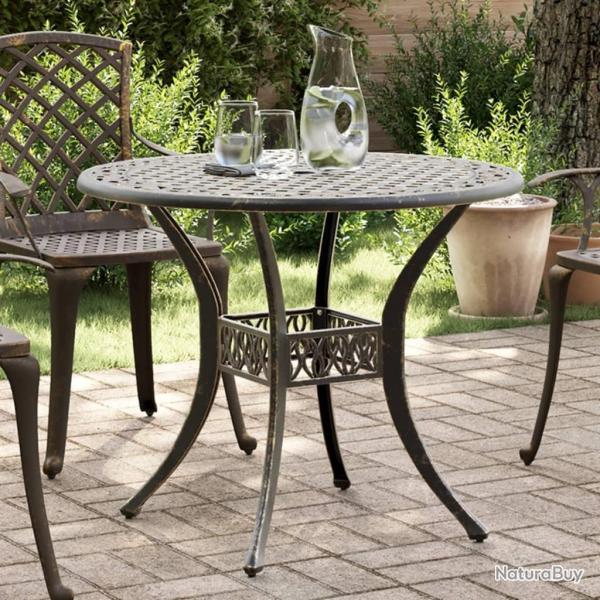 Table de jardin bronze �90x75 cm aluminium coul�