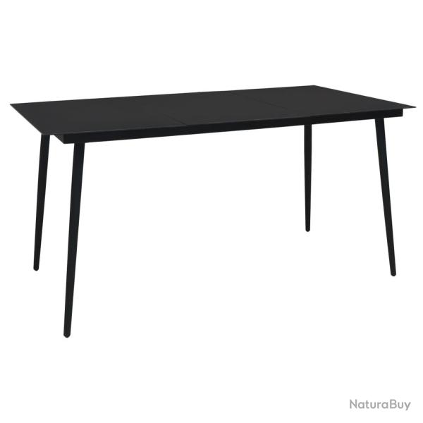 Table � d�ner de jardin Noir 190x90x74 cm Acier et verre