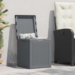 Bo&icirc;te de rangement de jardin gris PP rotin 90 L