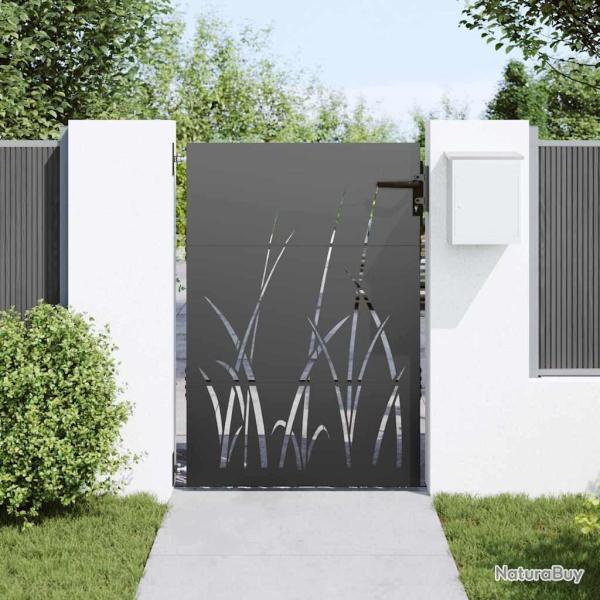 Porte de Jardin Noir 105 x 150 cm Acier peint par poudre