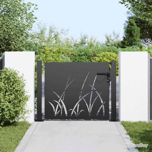 Porte de Jardin Noir 105 x 100 cm Acier peint par poudre
