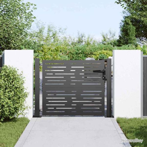 Porte de Jardin Noir 105 x 100 cm Acier peint par poudre