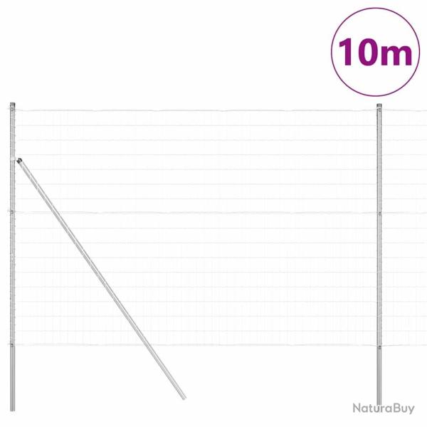 Cl�ture Euro avec 7 poteaux, 1,5 x 10 m en acier galvanis�