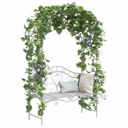 Banc de jardin Blanc antique 121 x 48 x 200 cm Acier