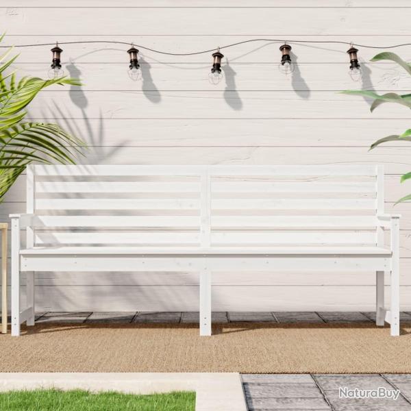 Banc de jardin blanc 203,5x48x91,5 cm bois massif de pin