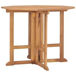 Table &agrave; d&icirc;ner pliable de jardin &Oslash;90x75 cm Bois de teck solide