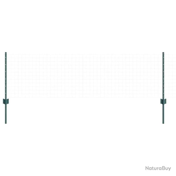 Poteaux de cl�ture 5 pcs U-Channel vert 60 cm en acier