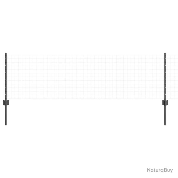 Poteaux de cl�ture 5 pcs en U de 60 cm en acier gris.