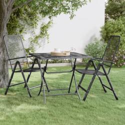 Table de jardin 80x80x72 cm Maille m&eacute;tallique Anthracite