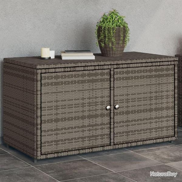 Armoire de rangement jardin gris 110x55x60,5 cm r�sine tress�e