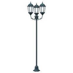 Lampadaire de jardin 3 lampes E27 Vert 220 cm Aluminium